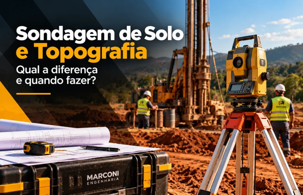 Thumb do blog sobre sondagem de solo e topografia com equipamento topográfico e perfuração de solo em obra